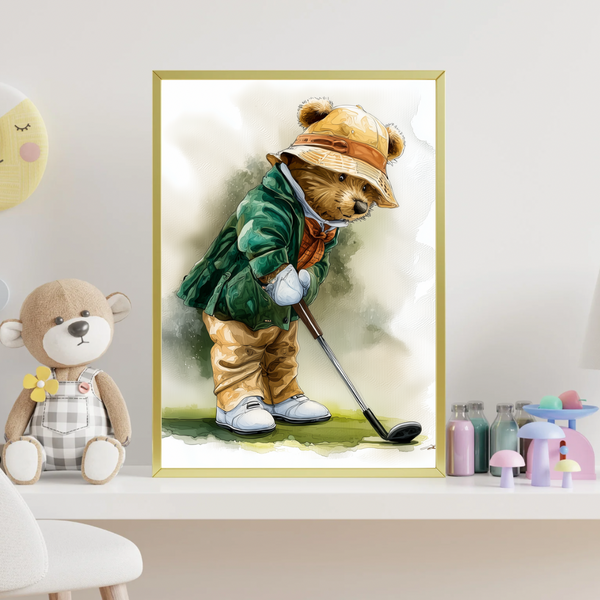 The Golfing Bear - Ready to Hit