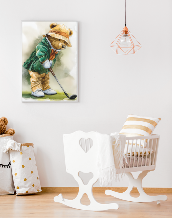 The Golfing Bear - Ready to Hit