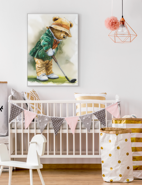 The Golfing Bear - Ready to Hit