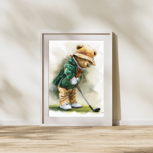 The Golfing Bear - Ready to Hit