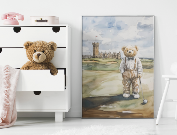The Golfing Bear - Edinburgh (Print)