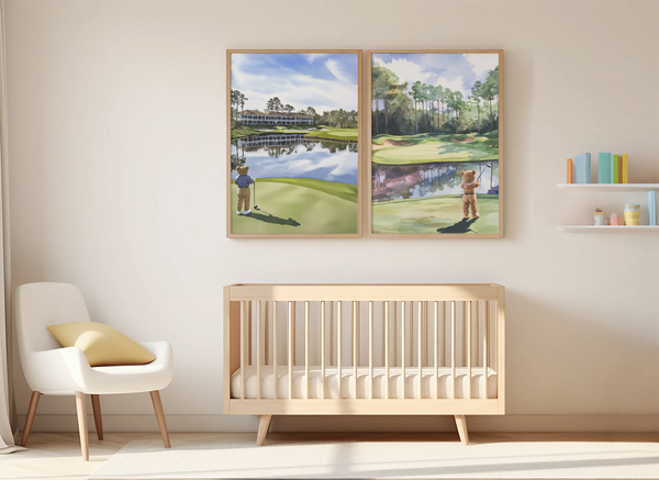 The Golfing Bear - Augusta (Print)